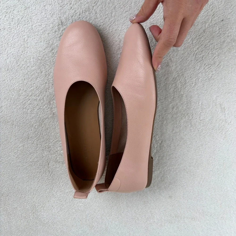 Everlane The Day Glove Rose Pink Leather Ballet Flats Women 9 Rounded Toe